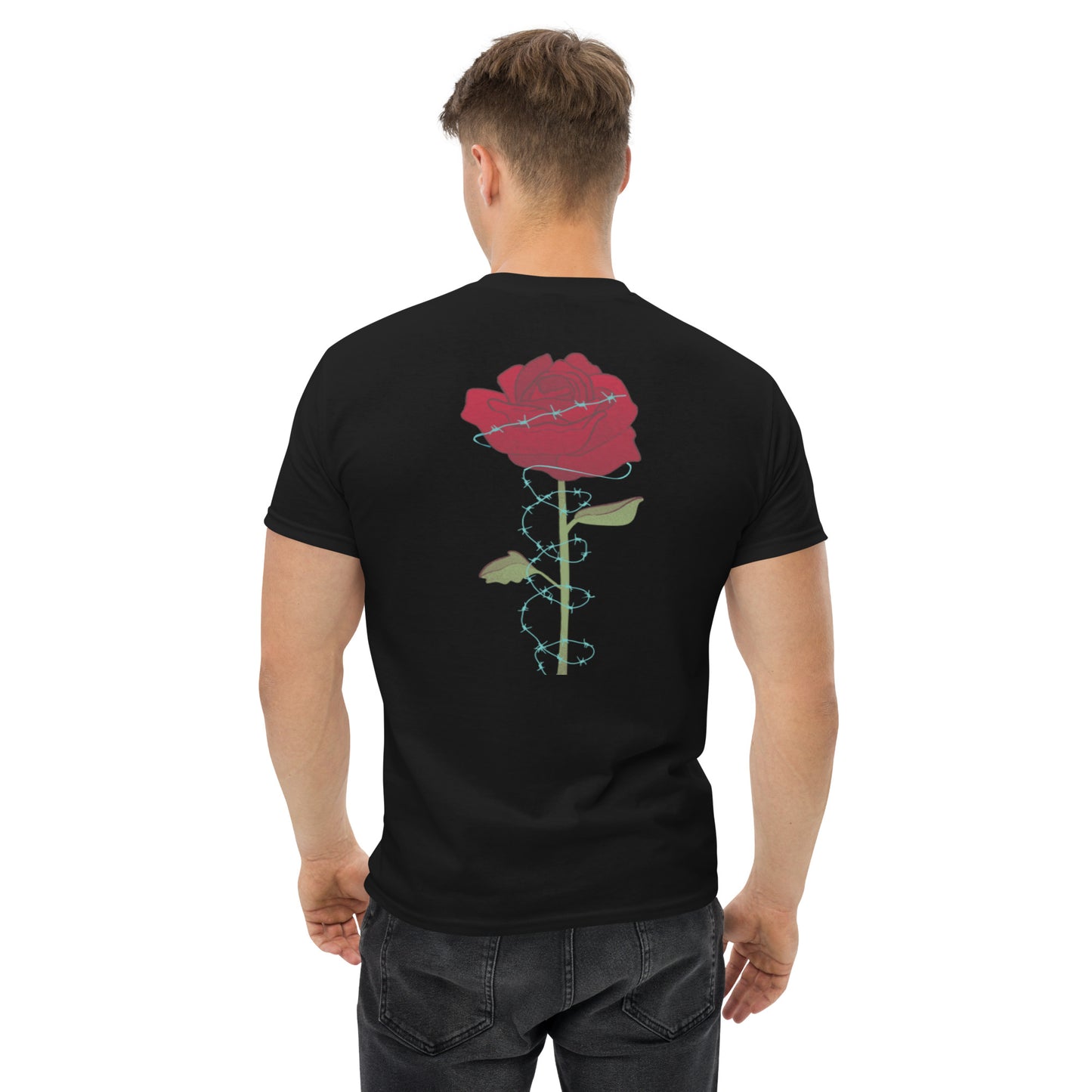 Men's barbed rose tee