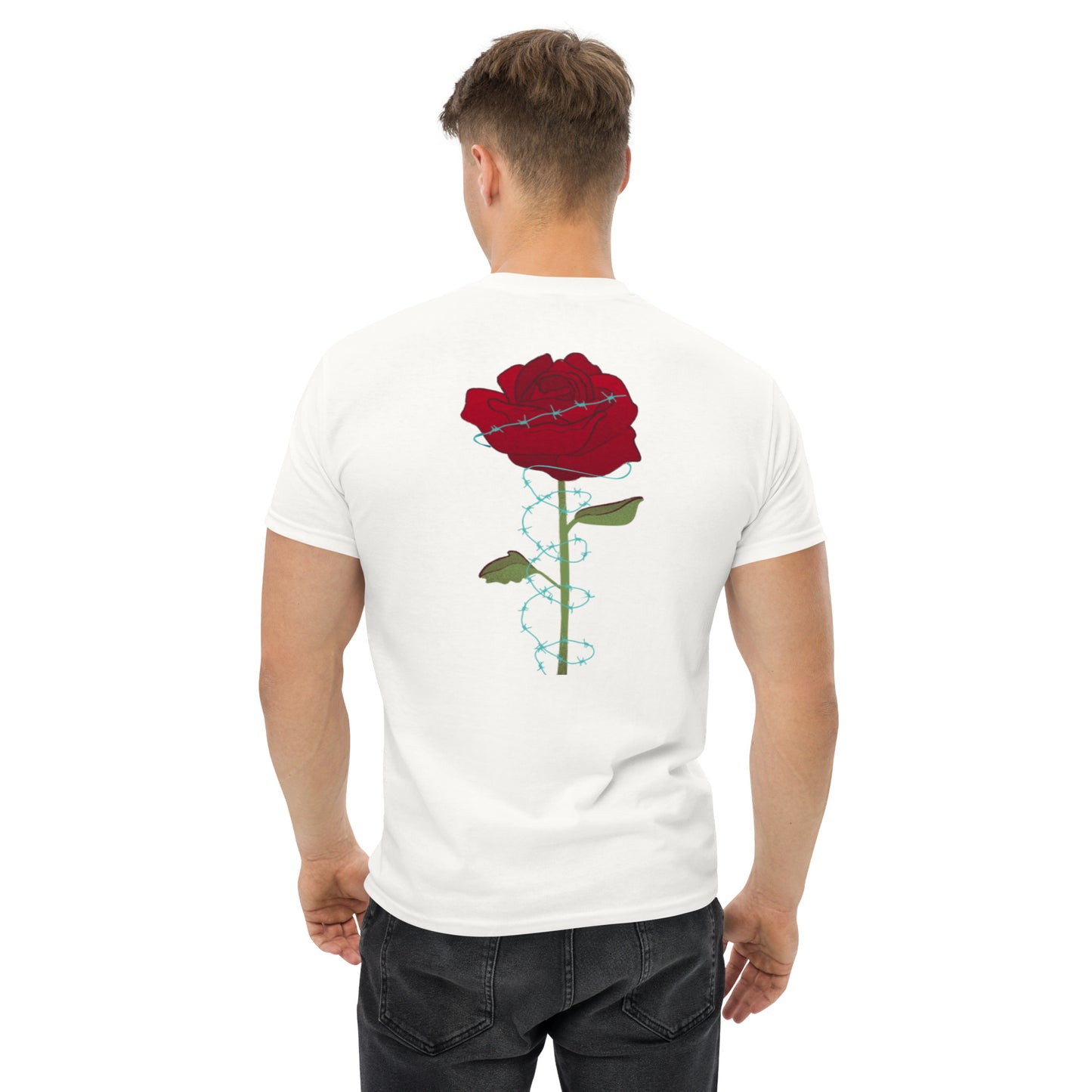 Men's barbed rose tee